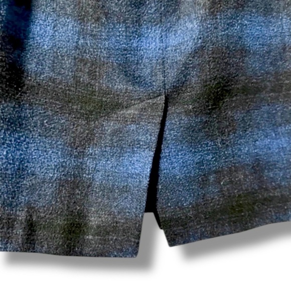 Loft Blue Black Buffalo Plaid Mini Skirt Women’s Size 0 Academia Western Fall - Picture 6 of 11